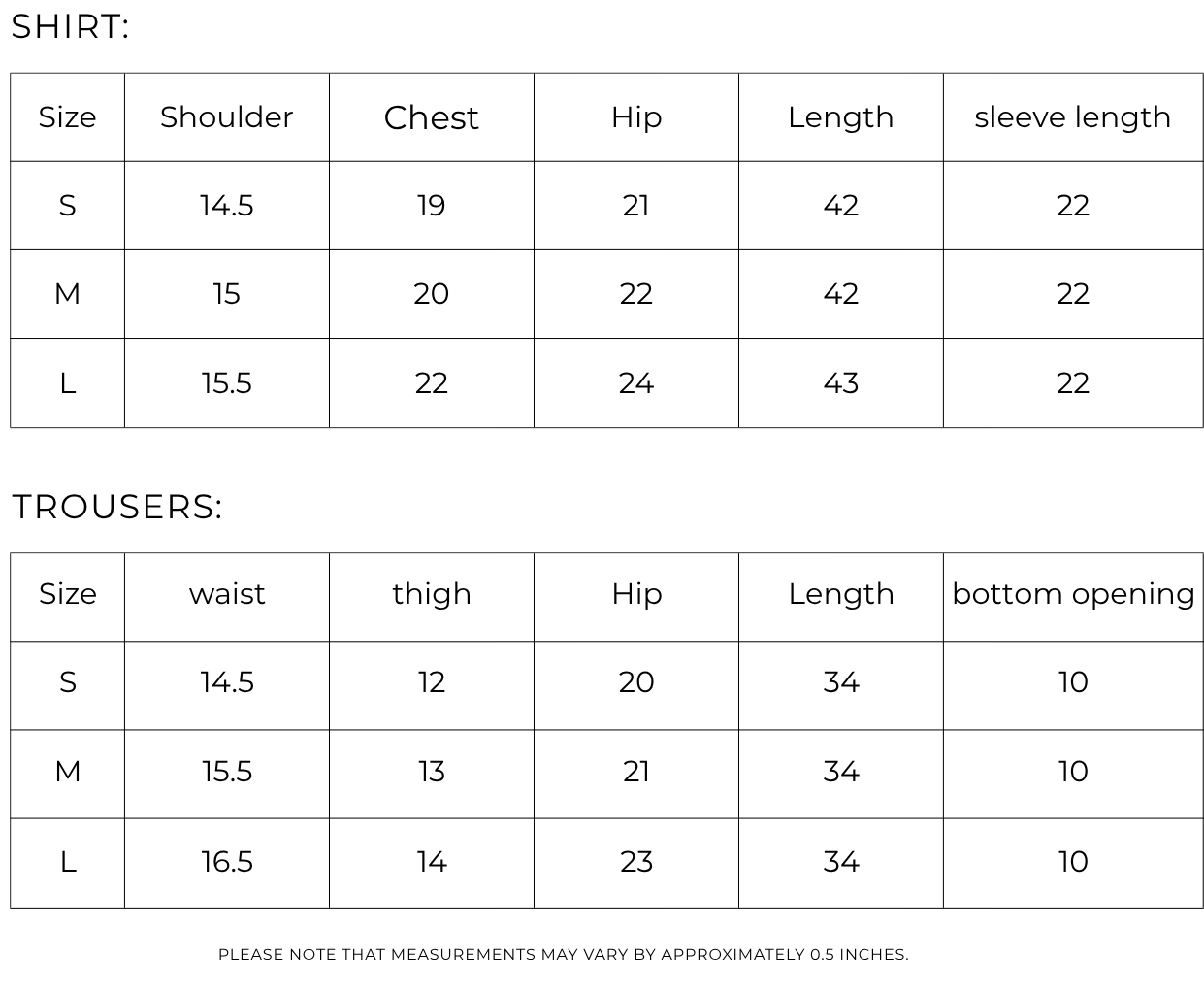 Size guide